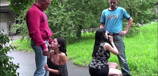  Street PUBLIC sex orgy with a very pregnant girl